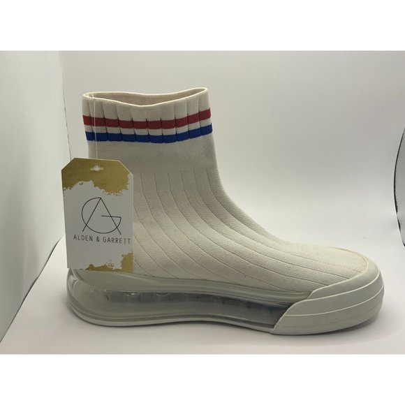 SHOES 53045 Sock Air White High Top Sneakers, Unisex Size 37 (EU) 5M/7W (US) - Picture 8 of 10